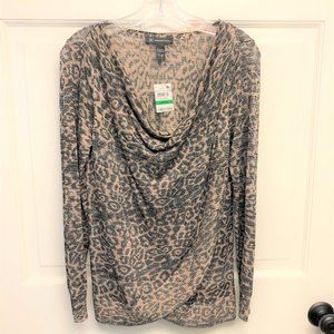 INC Leopard Animal Print Sweater NEW large BEAUTIFUL!!!